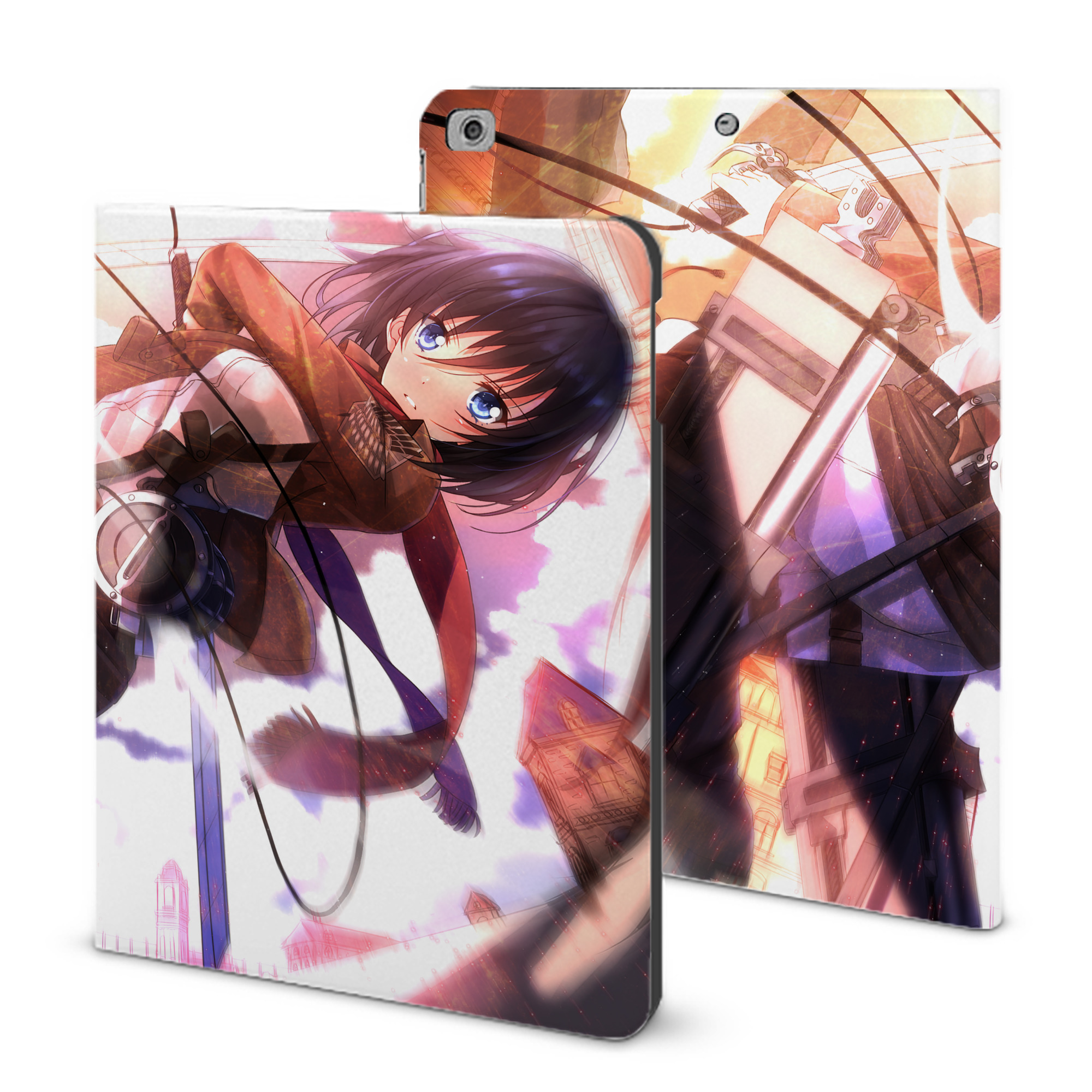 （画像用） 進撃の巨人 Attack on Titan IPad ケース ブック型 PUレザー TPU 耐衝撃 軽量 薄型 ペン収納なし 全面保護 IPad 各モデル対応